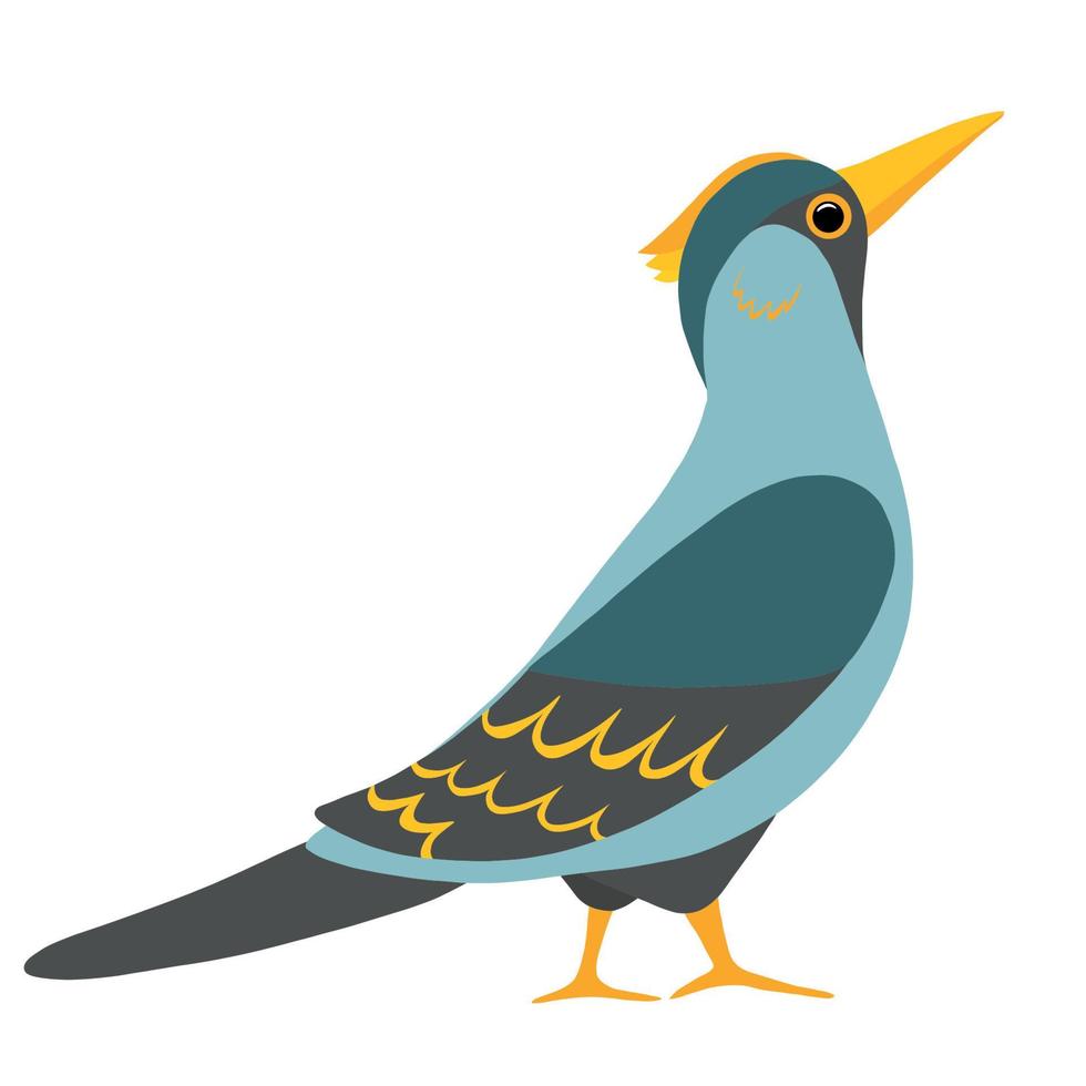 illustration vectorielle de fantastique oiseau inhabituel coloré dans un design vif. style faune tropicale vecteur