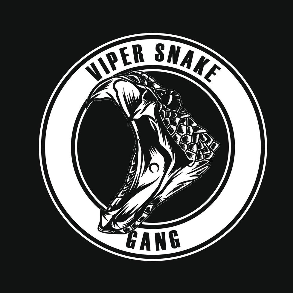 concept de logo de gang de serpent vipère vecteur