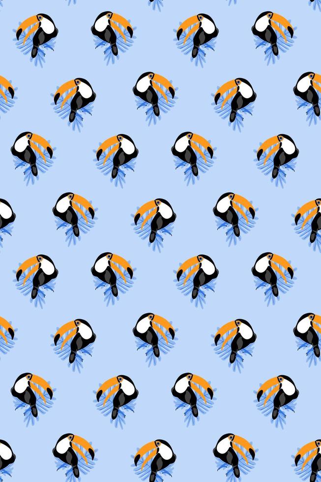 modèle sans couture avec toucan dessiné à la main simple textile fond oiseau exotique tropical avec grand bec amusant enfants papier d'emballage illustration vectorielle vecteur