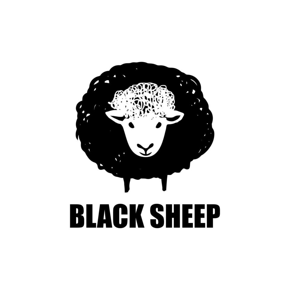 mouton noir, élément de design pour logo, affiche, carte, bannière, emblème, t-shirt. illustration vectorielle vecteur