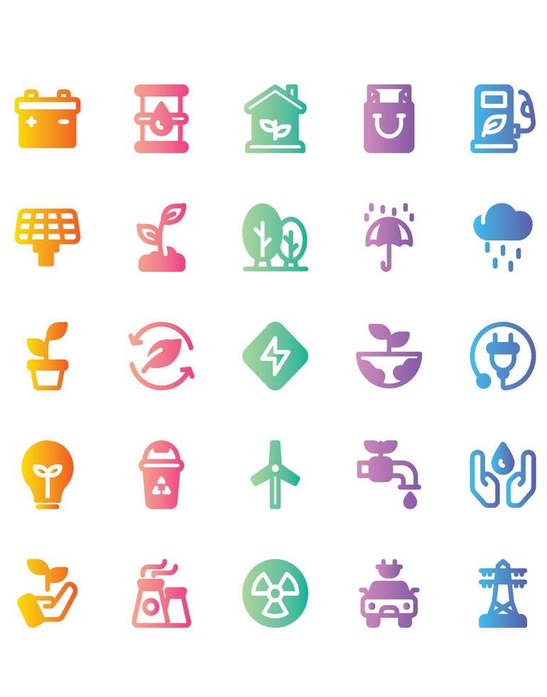 eco friendly icon set 30 isolé sur fond blanc vecteur