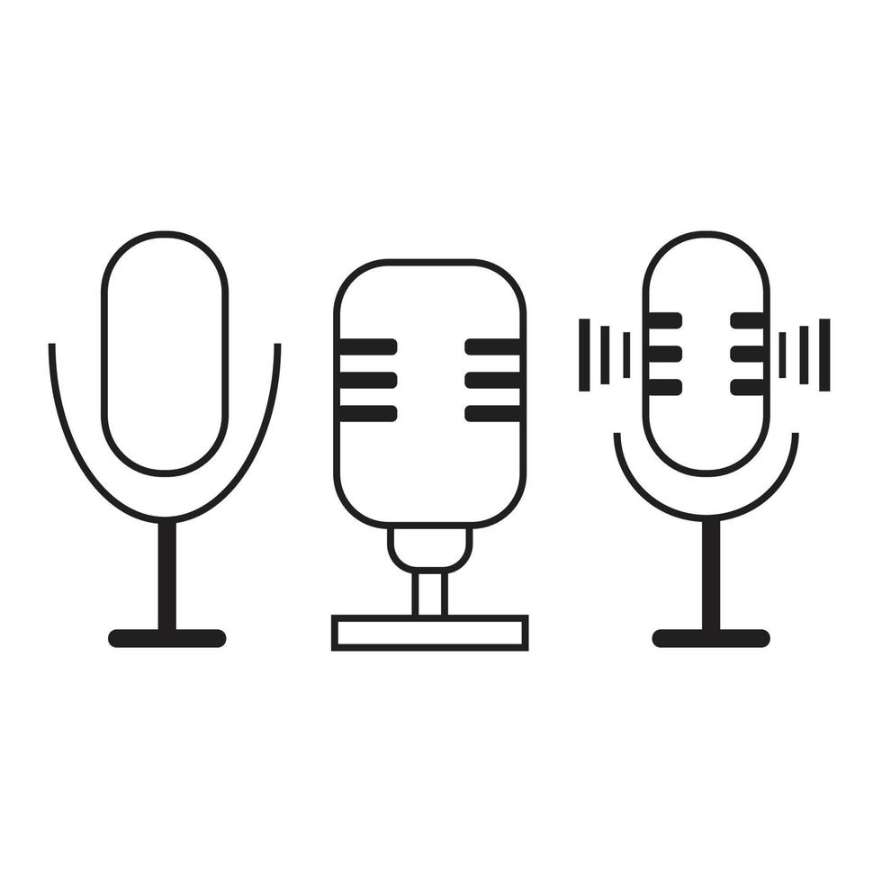 conception de vecteur ligne storke icône microphone