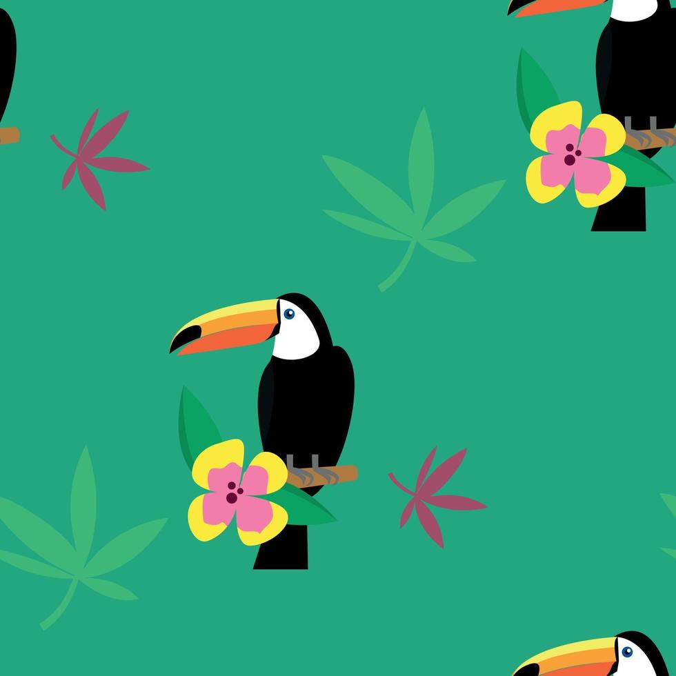 motif toucan, style cartoon vecteur