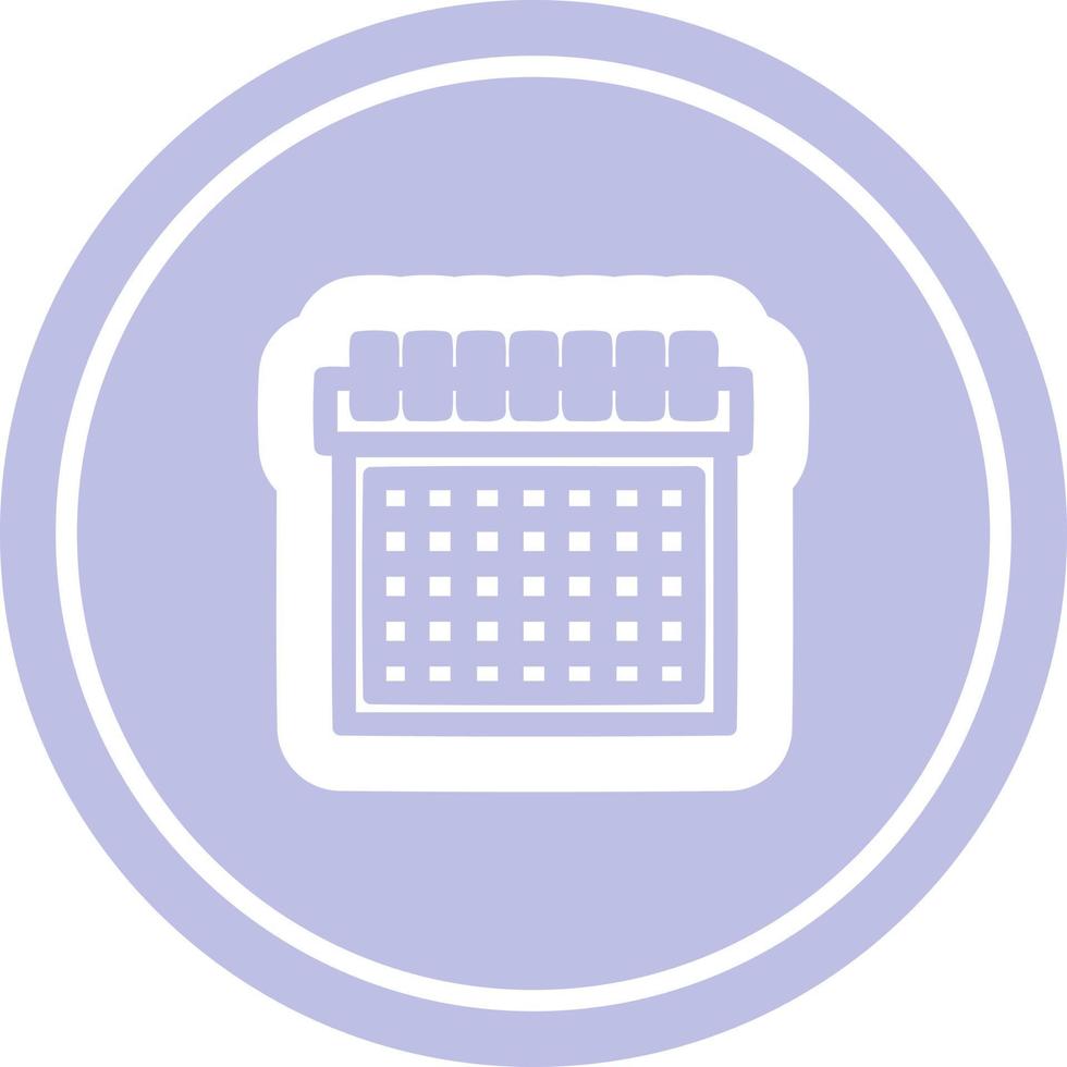 icône circulaire calendrier mensuel vecteur