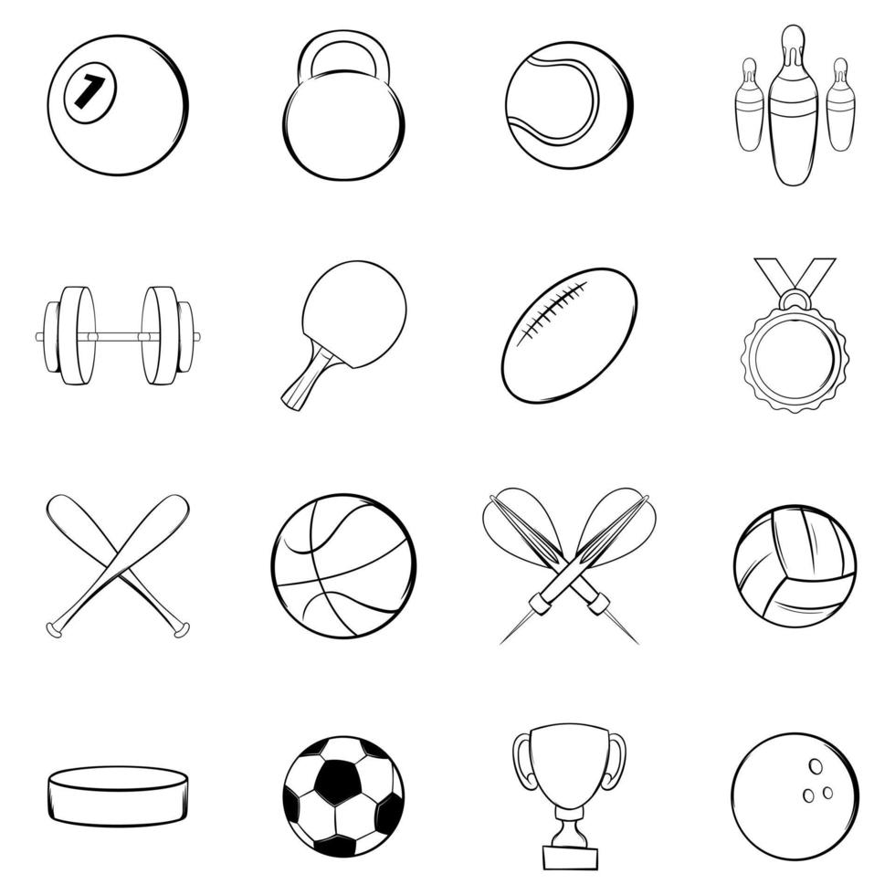icônes de sport définissent le contour vectoriel