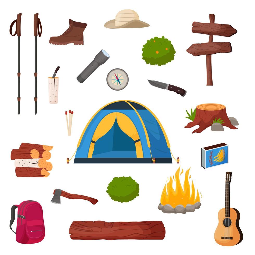 En Augmentant Le Voyage Extérieur De Vitesse De Camp De Base D'équipement  De Camping Et De Bande Dessinée D'accessoires Dirigez L Illustration de  Vecteur - Illustration du loisirs, accessoires: 89737852