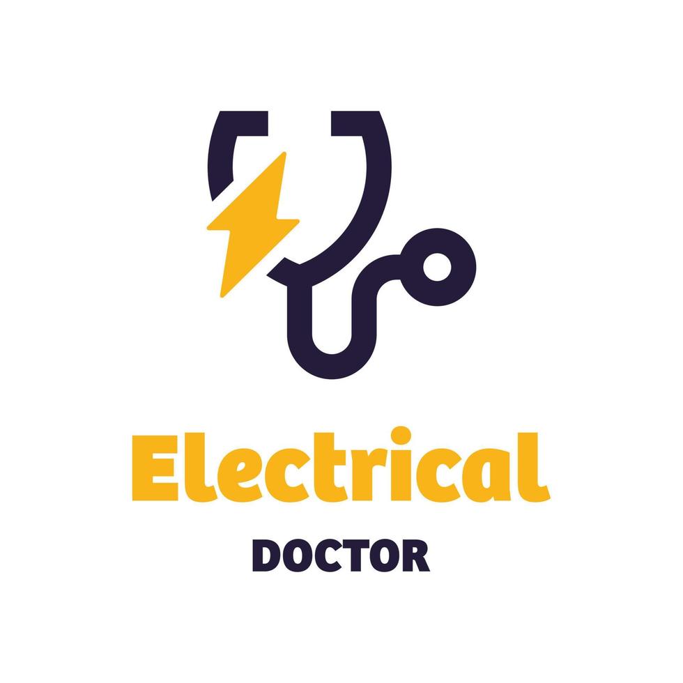 logo médecin électricien vecteur