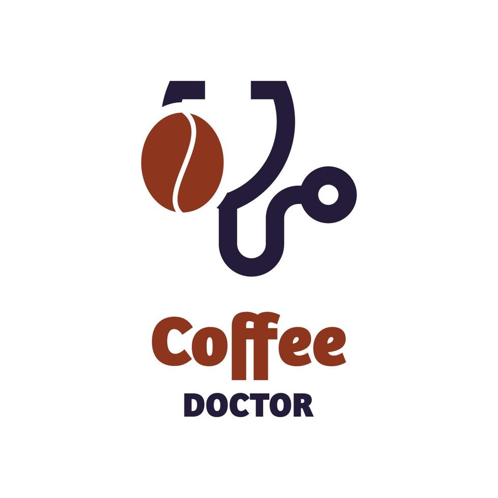 logo de médecin de café vecteur