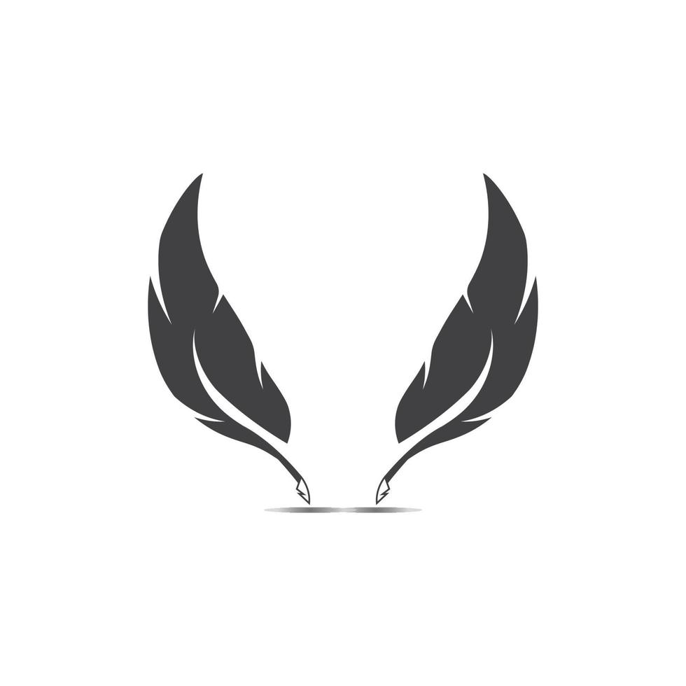modèle de vecteur de logo de plume