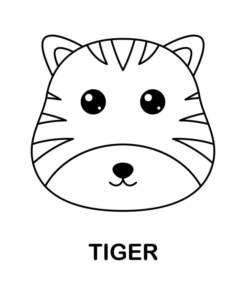 coloriage avec tigre pour les enfants vecteur