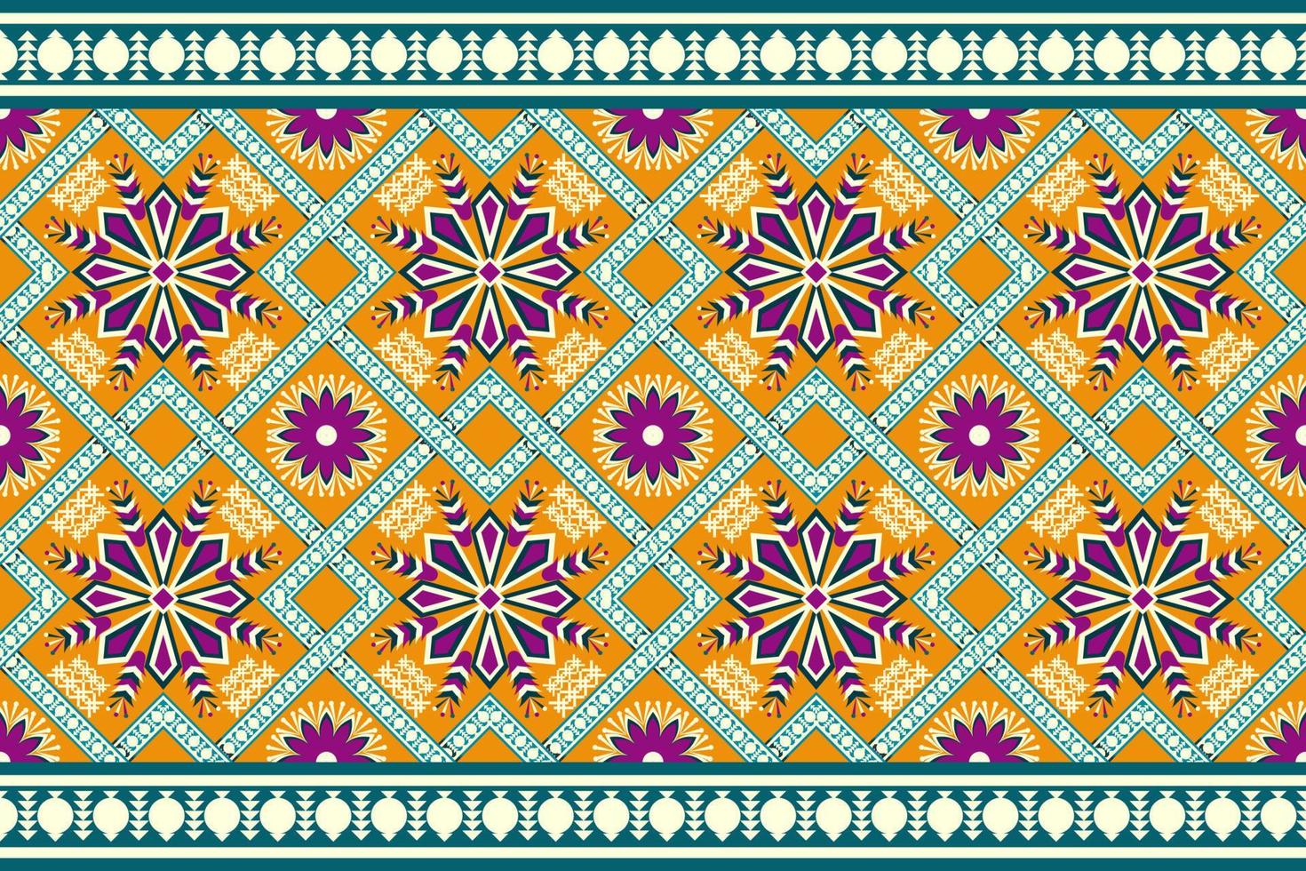 Motif ikat oriental ethnique géométrique design traditionnel pour le fond, tapis, papier peint, vêtements, emballage, batik, tissu, illustration vectorielle. style de broderie. vecteur