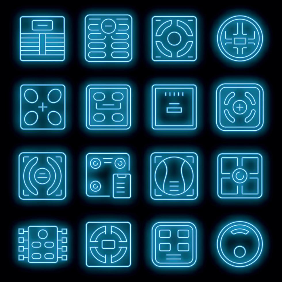 balances intelligentes icônes définies vecteur néon