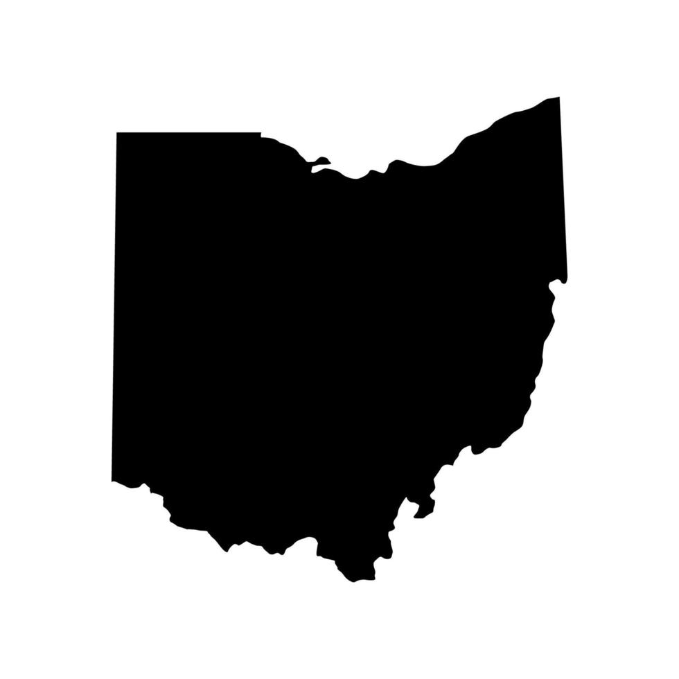 Carte de l'Ohio sur fond blanc vecteur