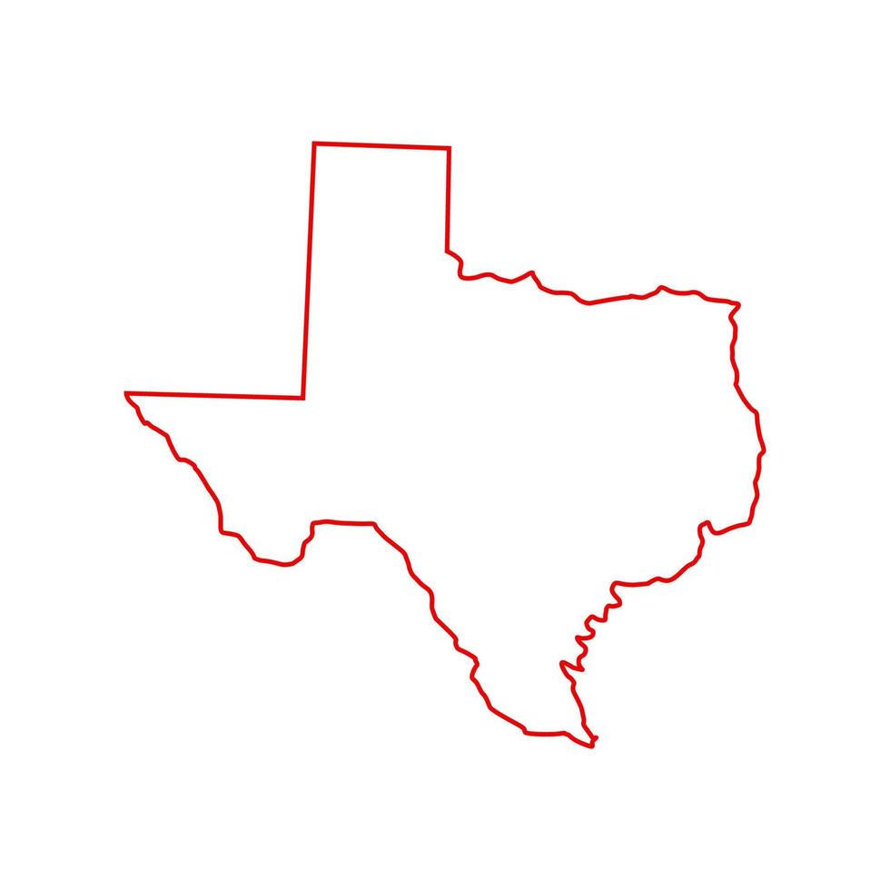 Carte du Texas sur fond blanc vecteur