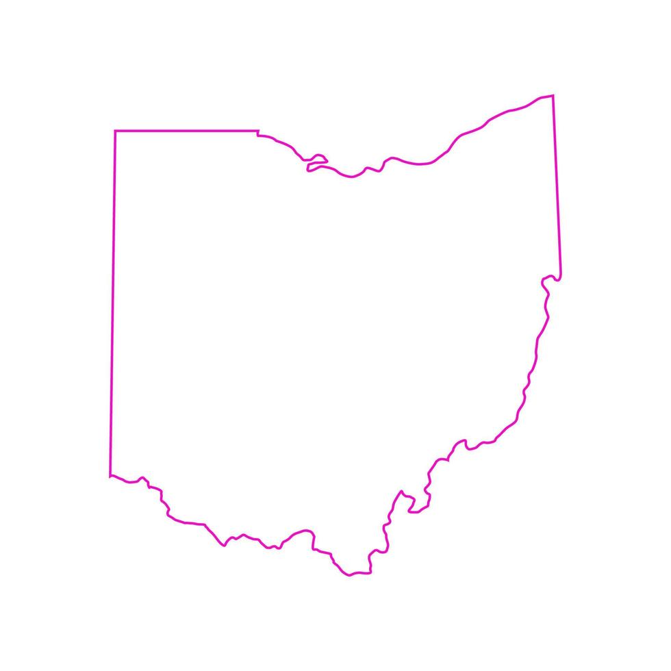 Carte de l'Ohio sur fond blanc vecteur