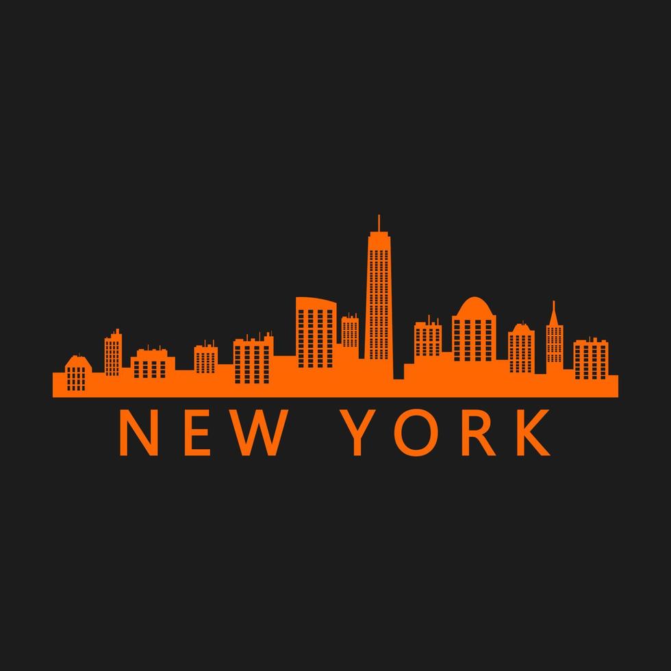 skyline de new york sur fond blanc vecteur