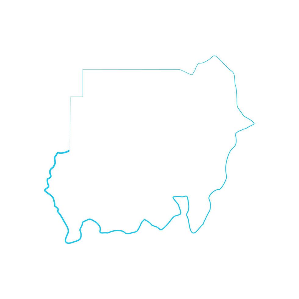 Carte du Soudan sur fond blanc vecteur