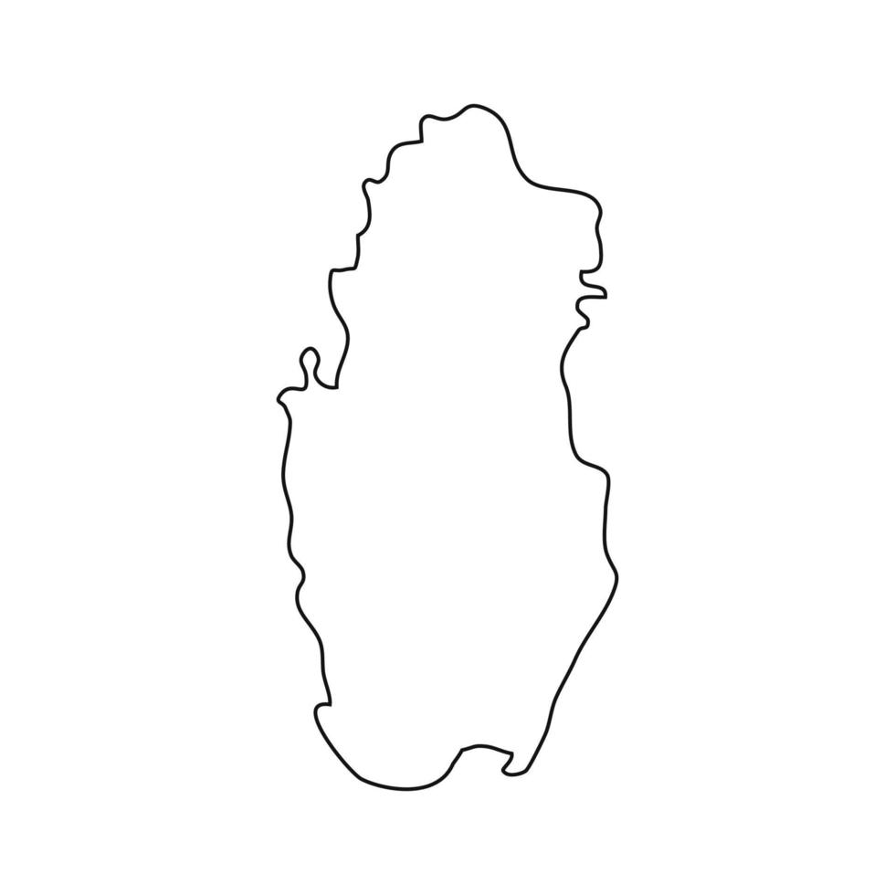 Carte du Qatar sur fond blanc vecteur