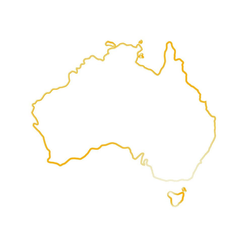 Carte de l'Australie sur fond blanc vecteur