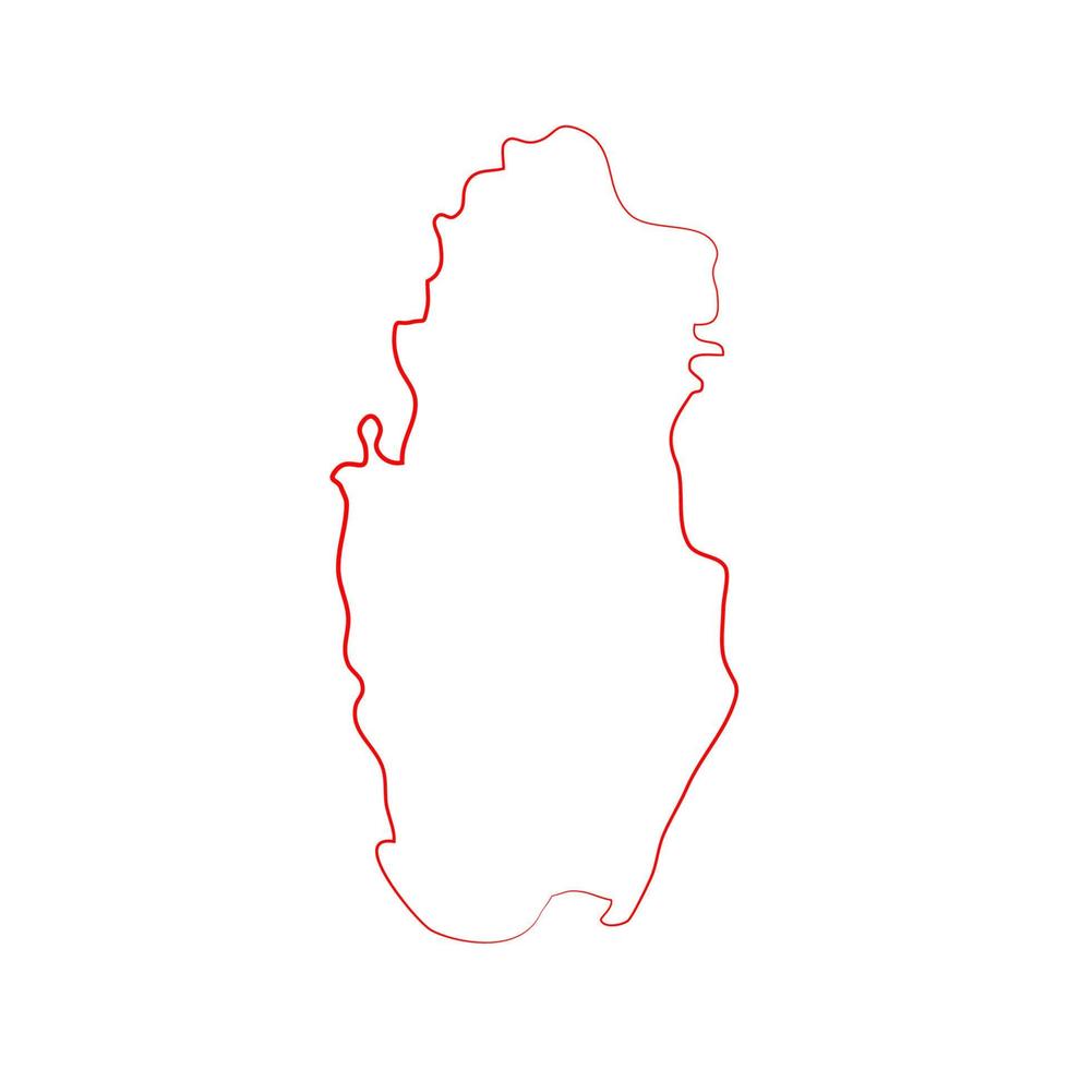 Carte du Qatar sur fond blanc vecteur