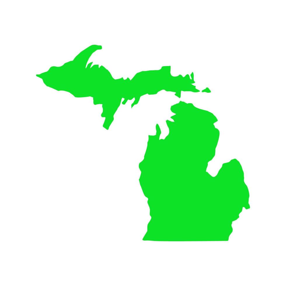 Carte du Michigan sur fond blanc vecteur