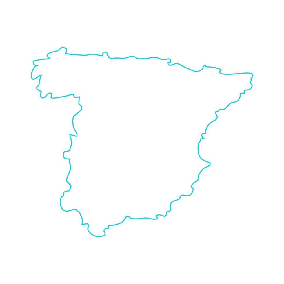 carte de l'espagne sur fond blanc vecteur