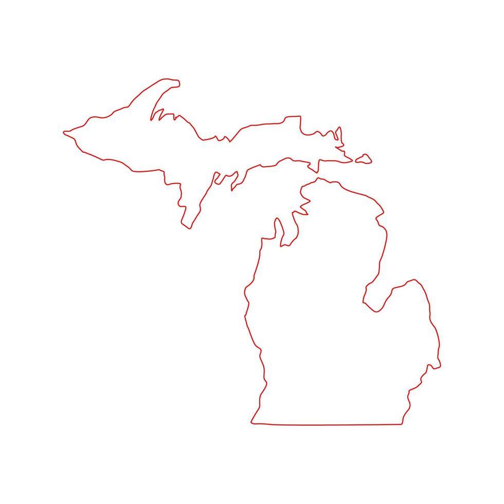 Carte du Michigan sur fond blanc vecteur