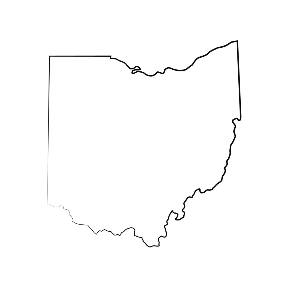 Carte de l'Ohio sur fond blanc vecteur