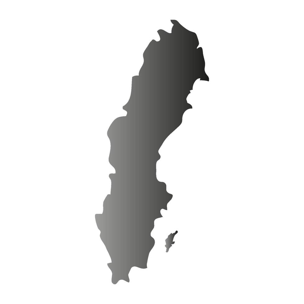 Carte de la Suède sur fond blanc vecteur