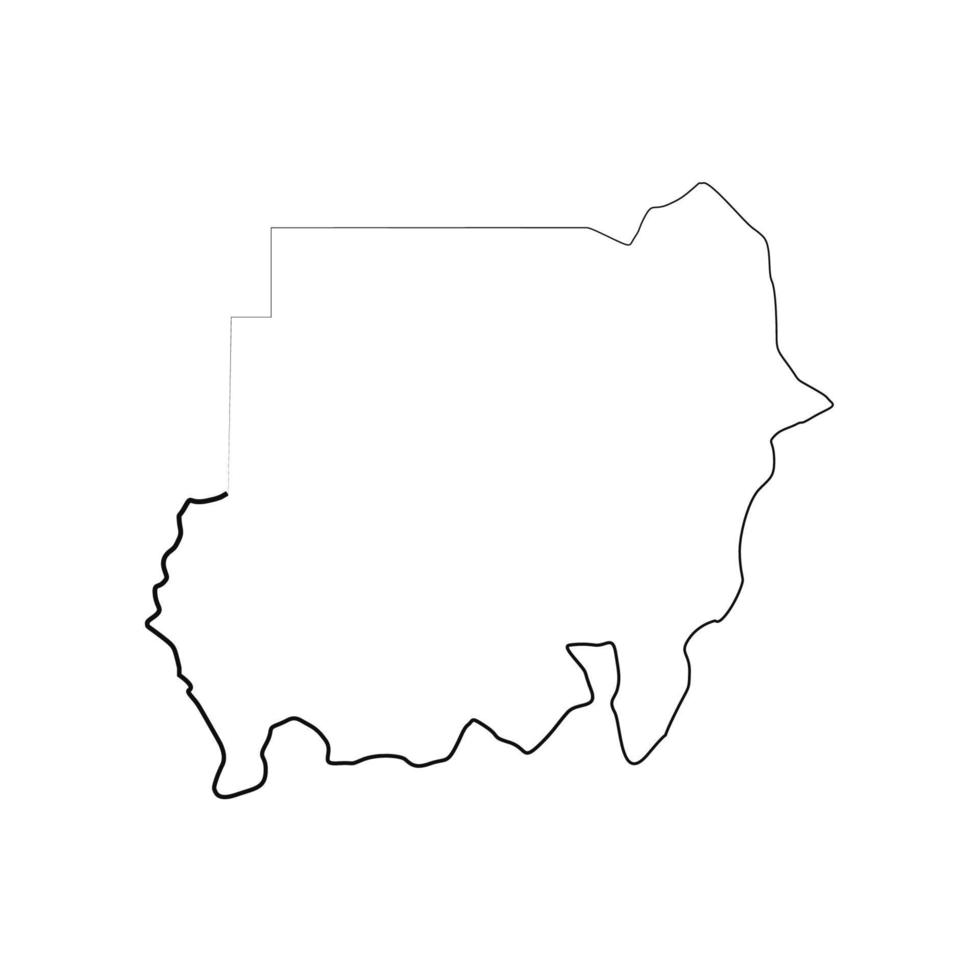 Carte du Soudan sur fond blanc vecteur