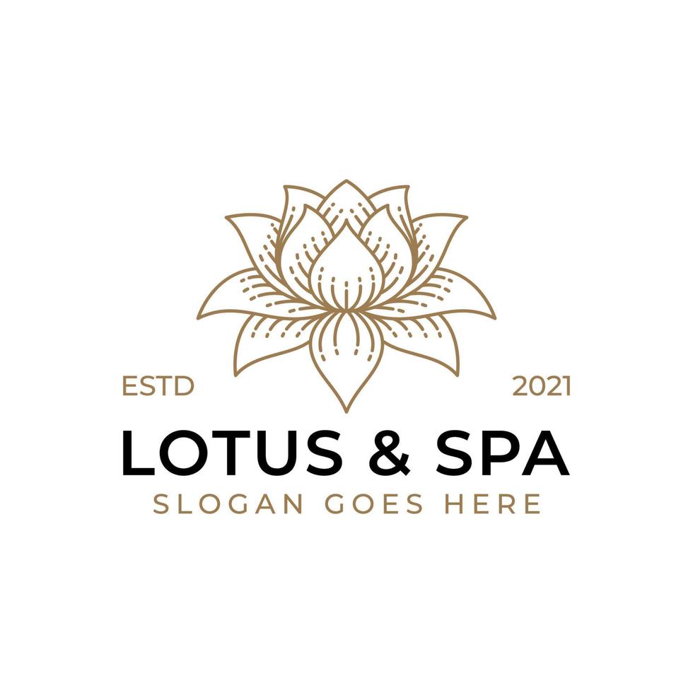logos dessinés à la main de beauté lotus et symbole de fleur de spa, peut être utilisé produit de beauté, conception d'icône de symbole de massage nature vecteur