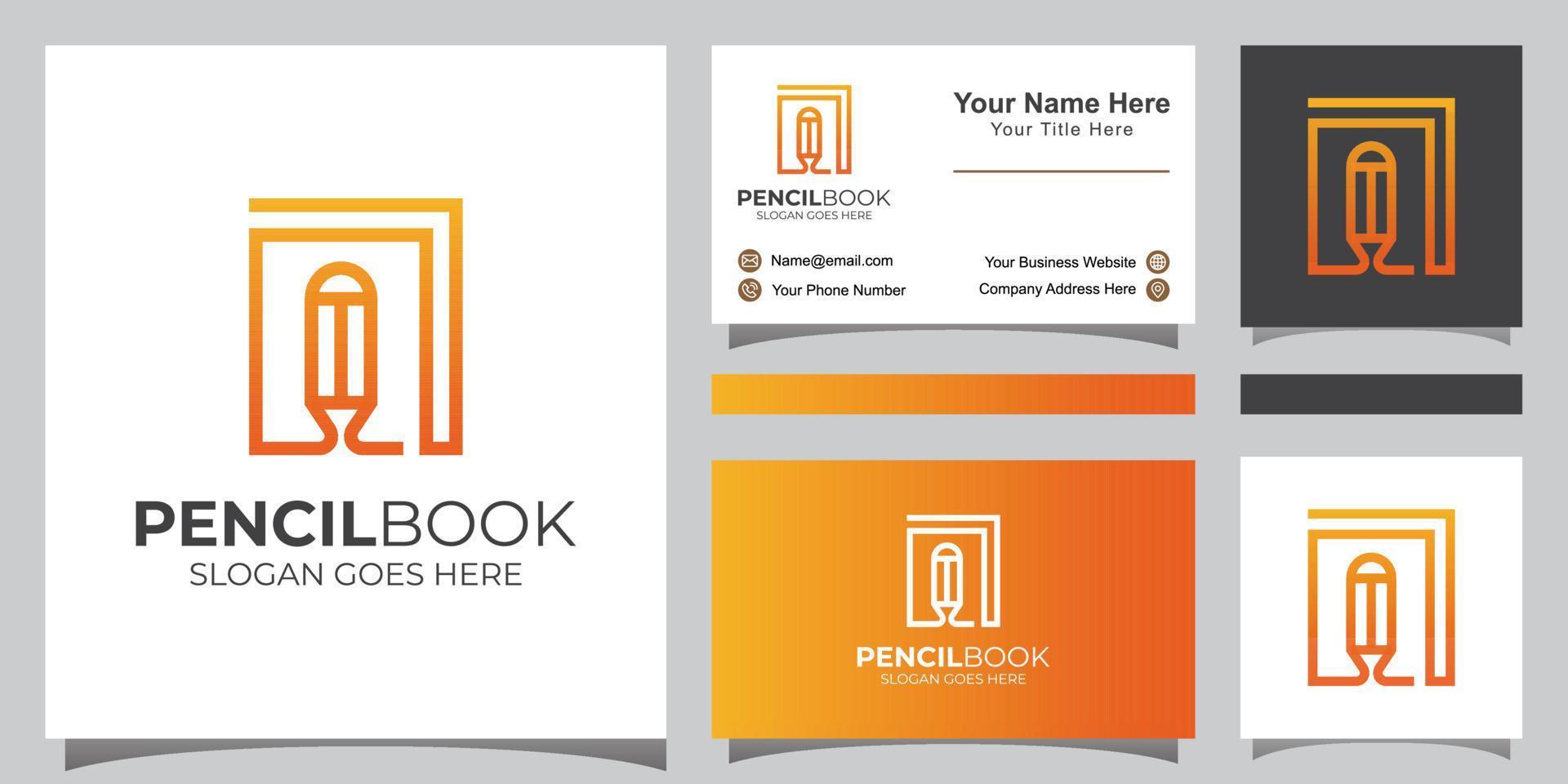 livre abstrait et vecteur de crayon. logo de livre pour la conception d'icônes de bibliothèque ou d'éducation