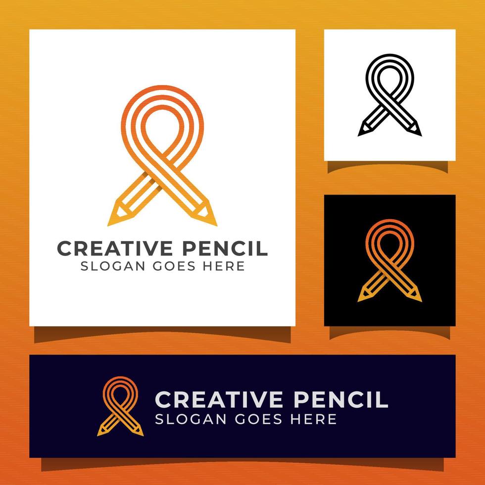 création de logo créatif du symbole de point de crayon pour l'école, conception d'icône de concepteur vecteur