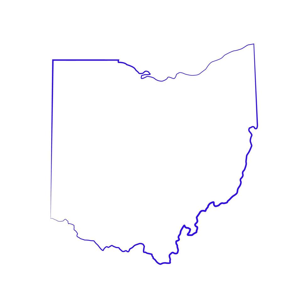 Carte de l'Ohio sur fond blanc vecteur