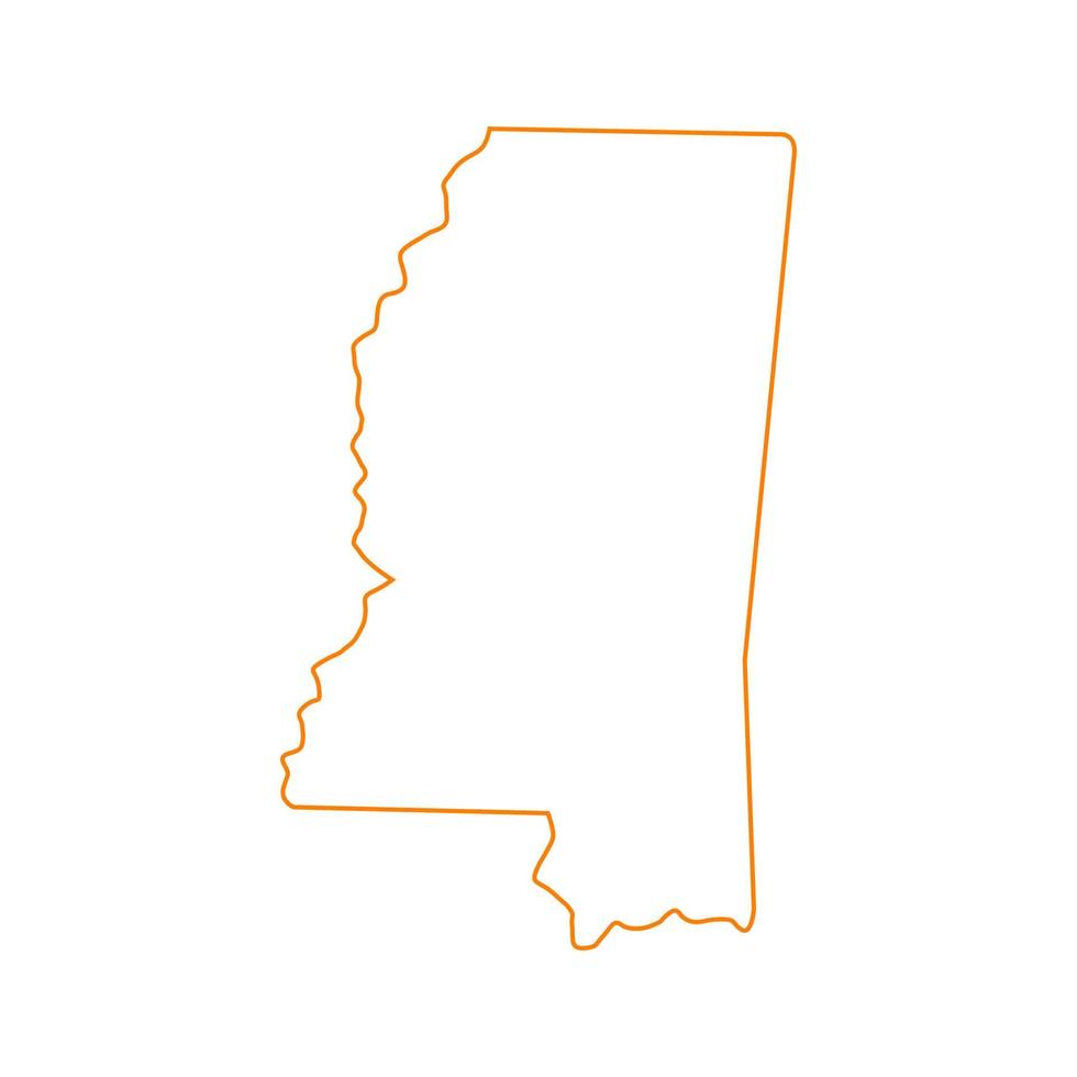 carte du Mississippi sur fond blanc vecteur