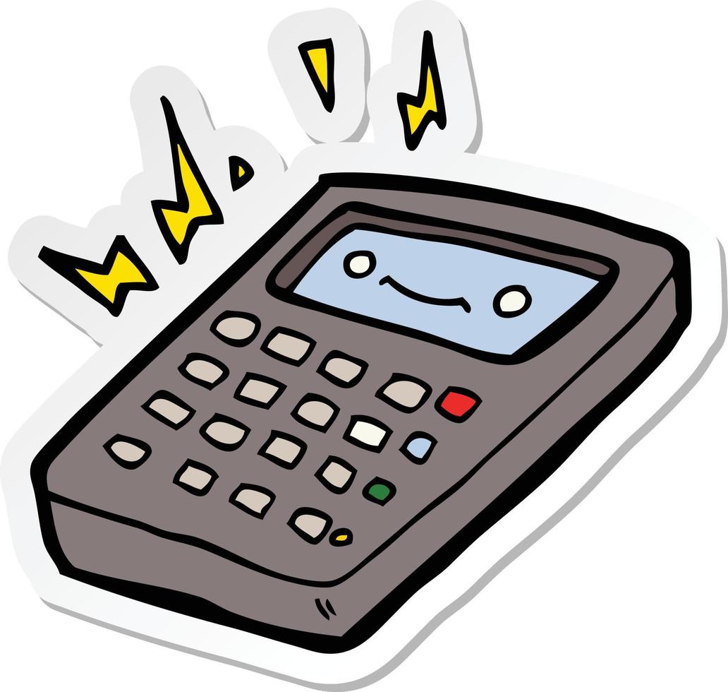 autocollant d'une calculatrice de dessin animé vecteur