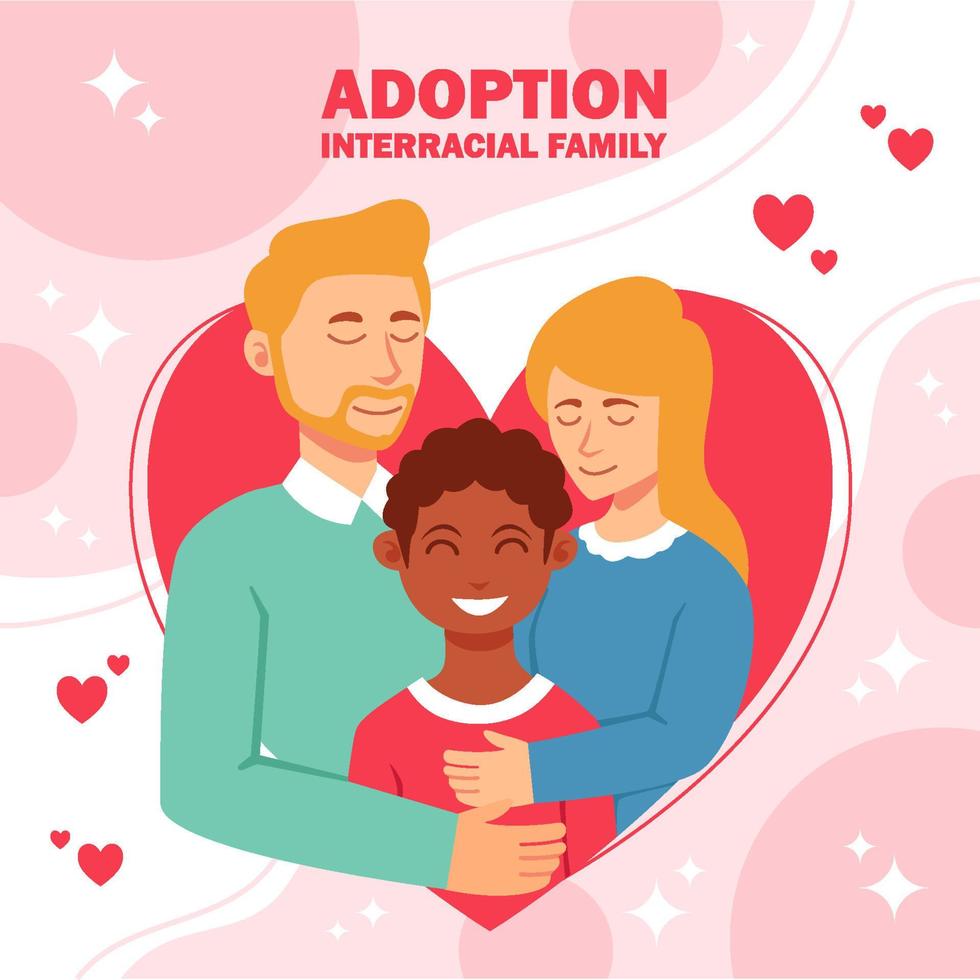 concept de fond de famille interracial heureux vecteur