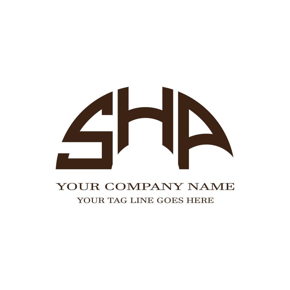 conception créative de logo de lettre shp avec graphique vectoriel