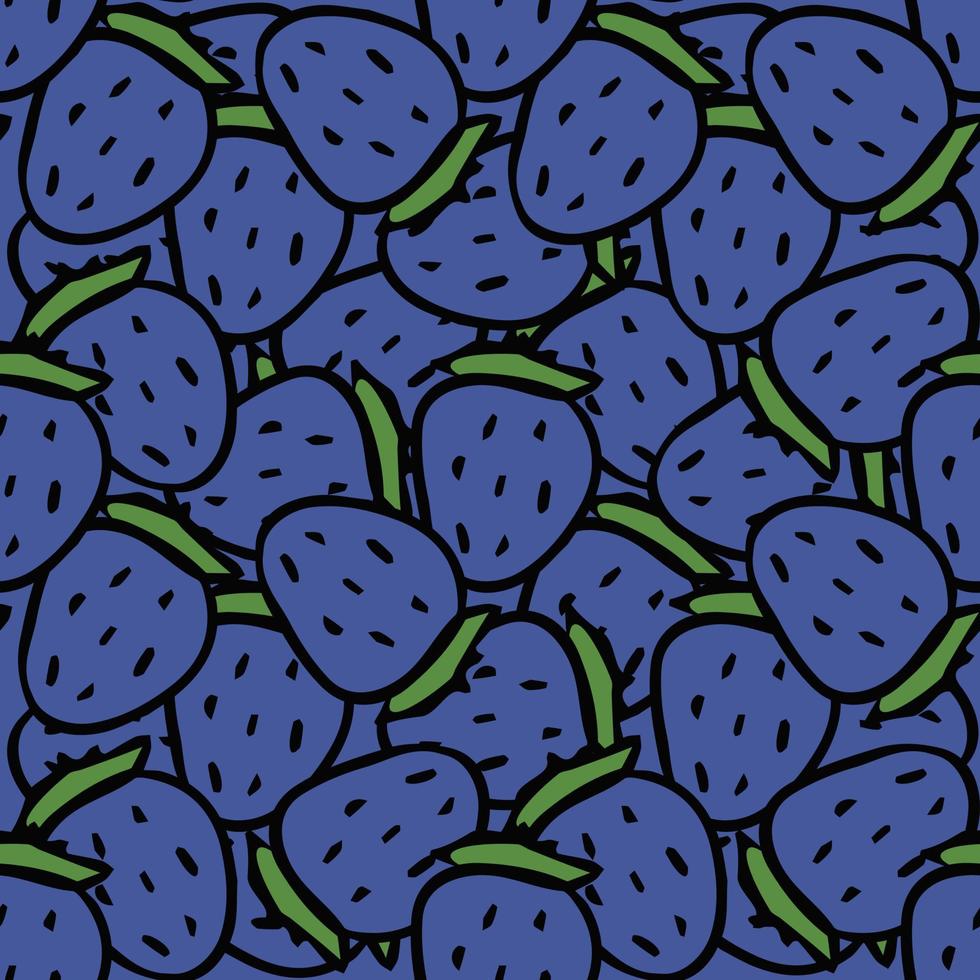 motif fraise sans soudure. vecteur de doodle avec des icônes de fraise. motif fraise vintage