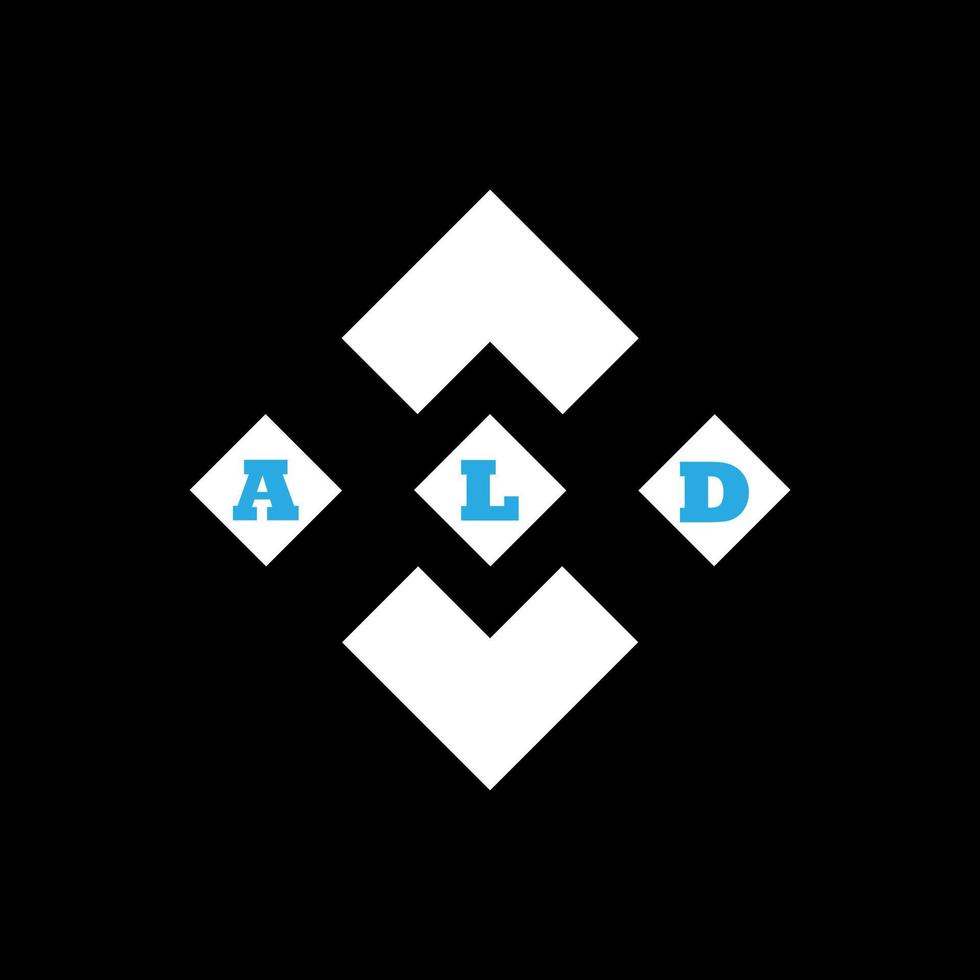 conception créative abstraite du logo de la lettre ald. conception unique vecteur