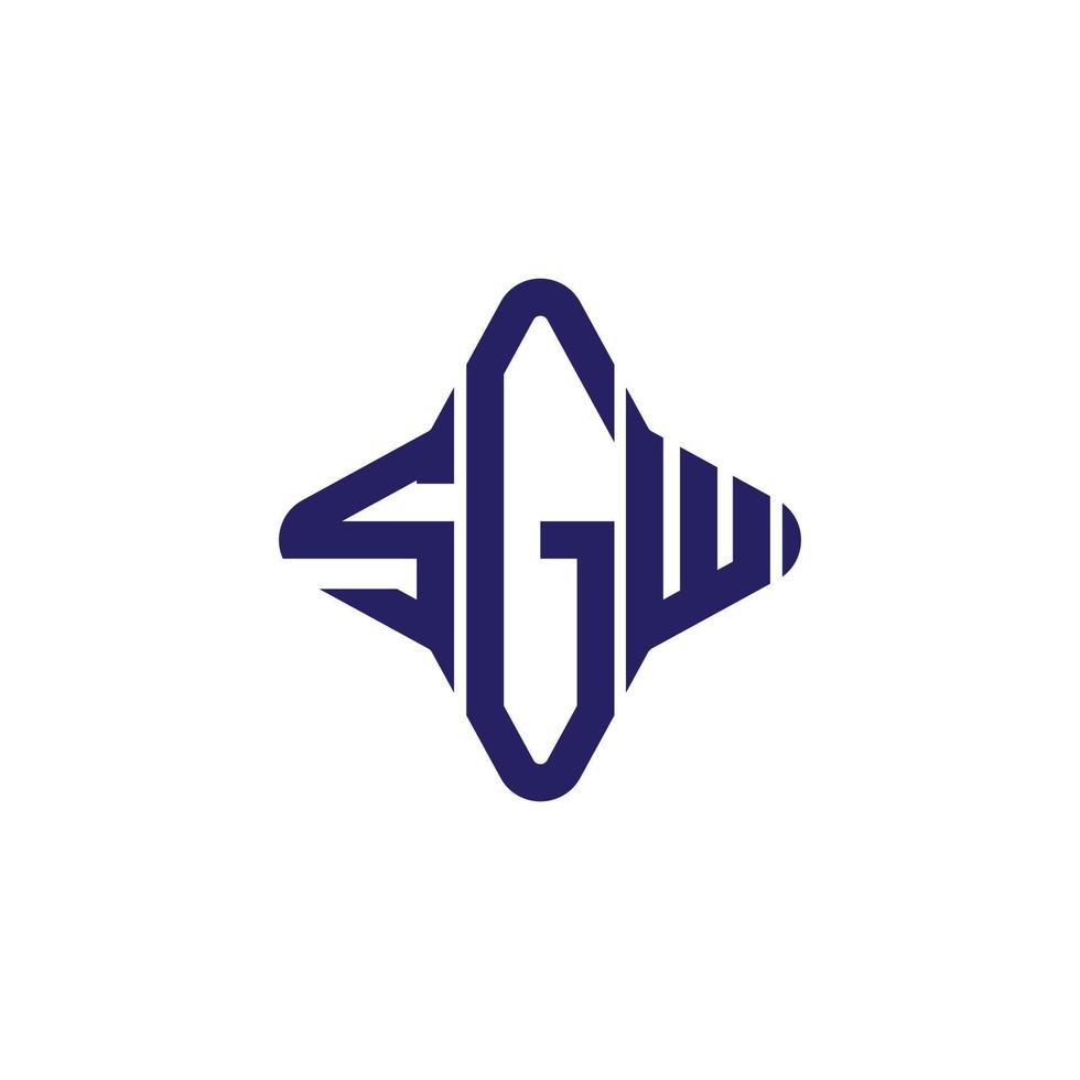 création de logo de lettre sgw avec graphique vectoriel
