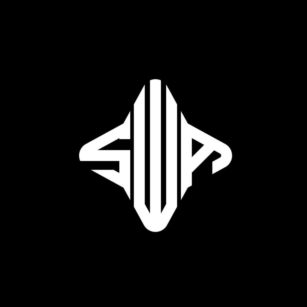 conception créative de logo de lettre swa avec graphique vectoriel
