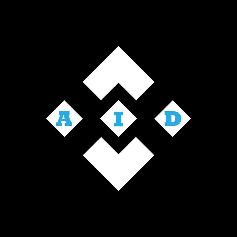 conception créative abstraite du logo de la lettre d'aide. aide à la conception unique vecteur