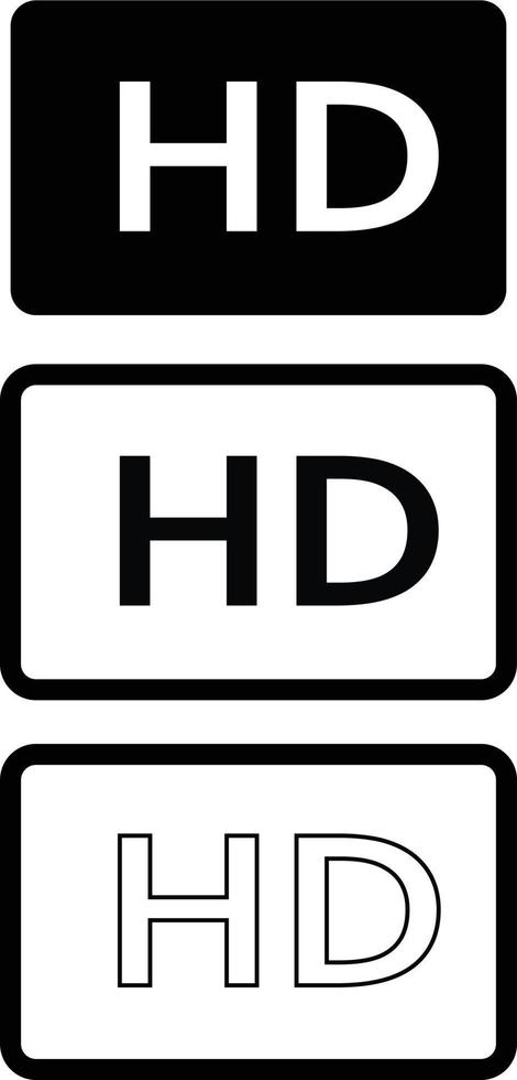 icône hd. signe hd. jeu d'icônes hd. symbole du film. vecteur