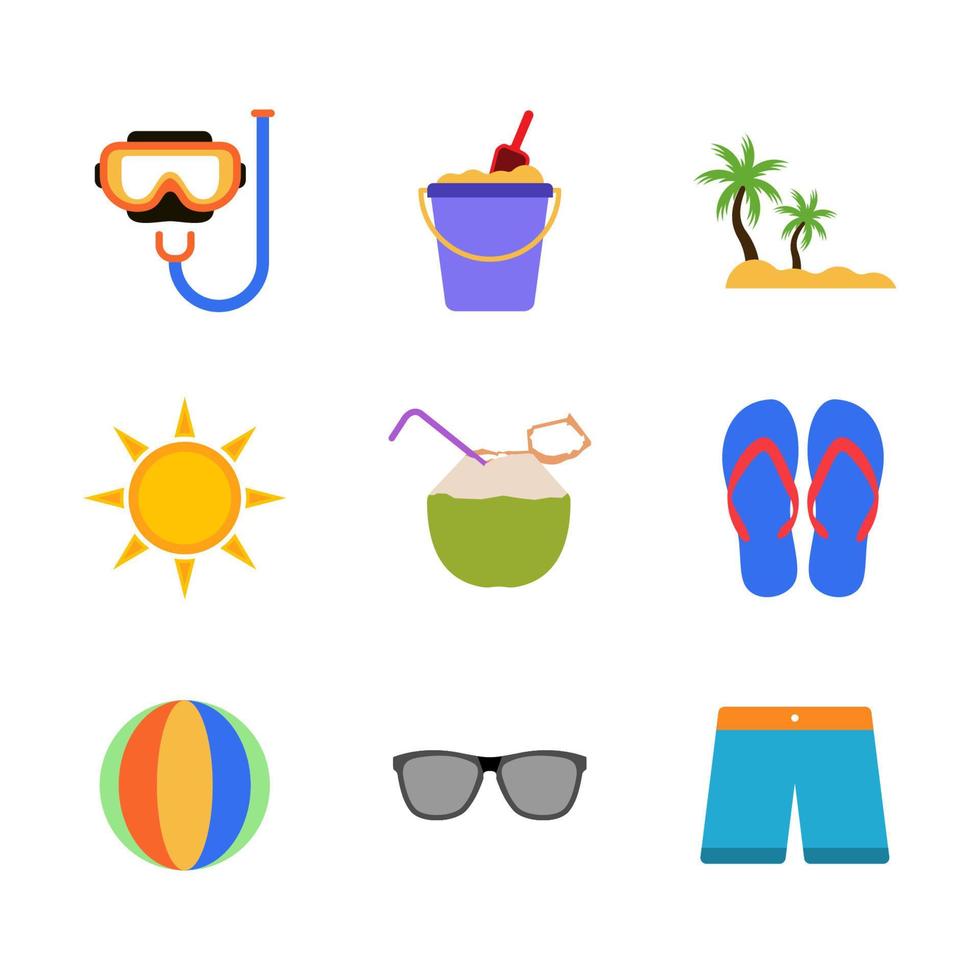 modèles de conception de vacances d'été icône plage vecteur