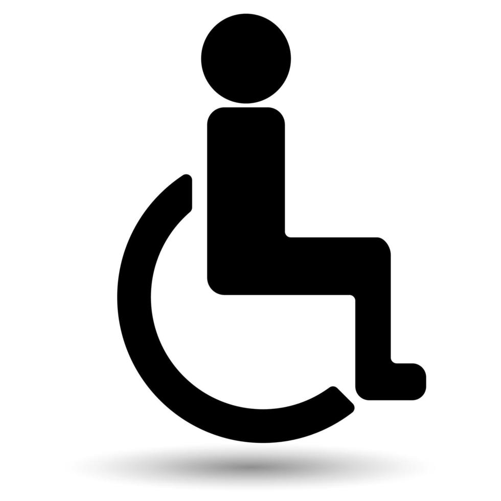icône d'utilisateur de fauteuil roulant isolé sur fond blanc. vecteur