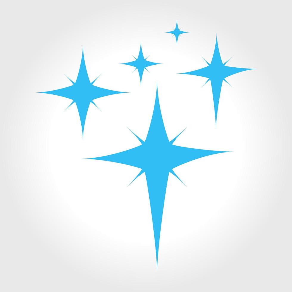 étoiles bleues isolées sur fond blanc. illustration d'icône vectorielle propre et magique. signe symbole abstrait. vecteur