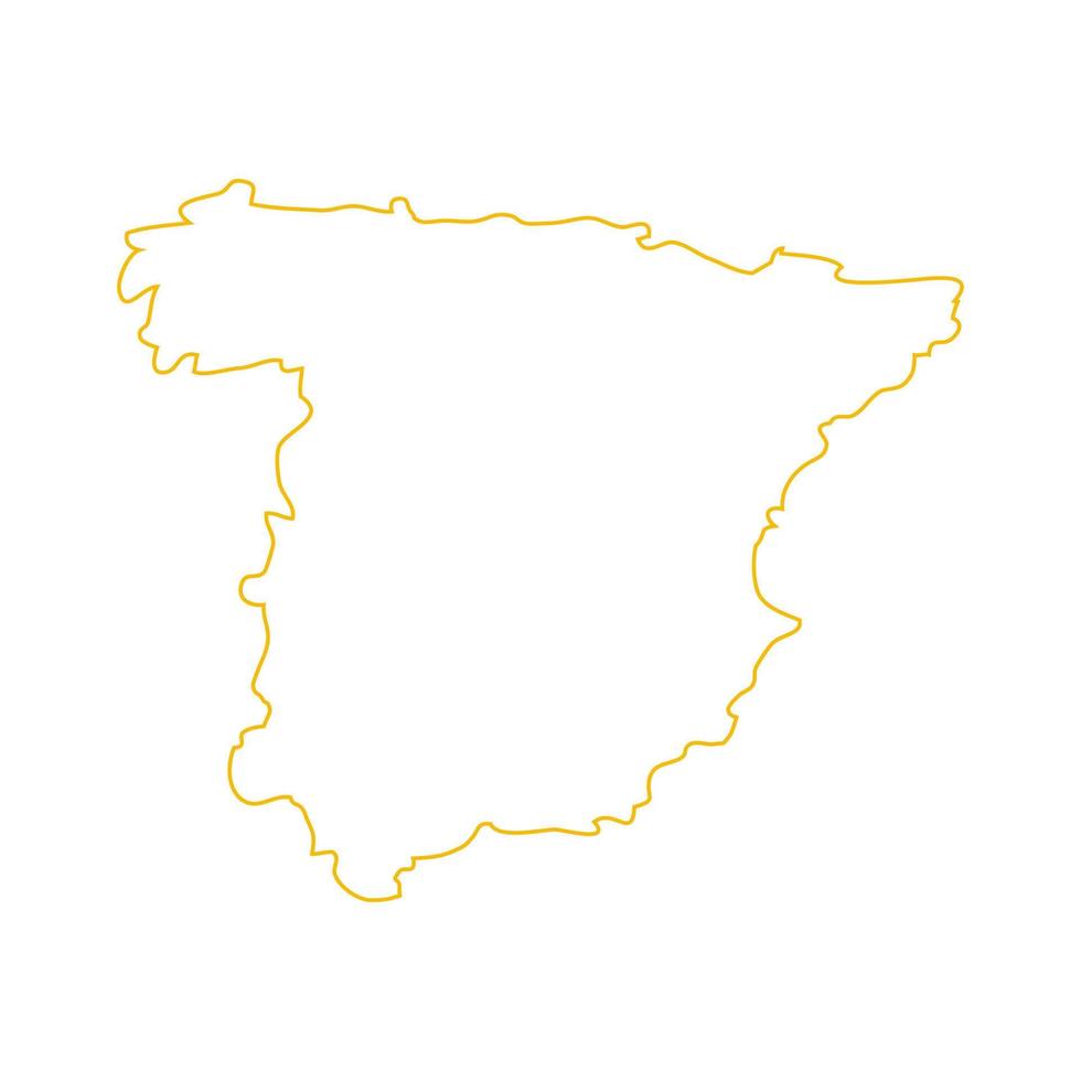 carte de l'espagne sur fond blanc vecteur