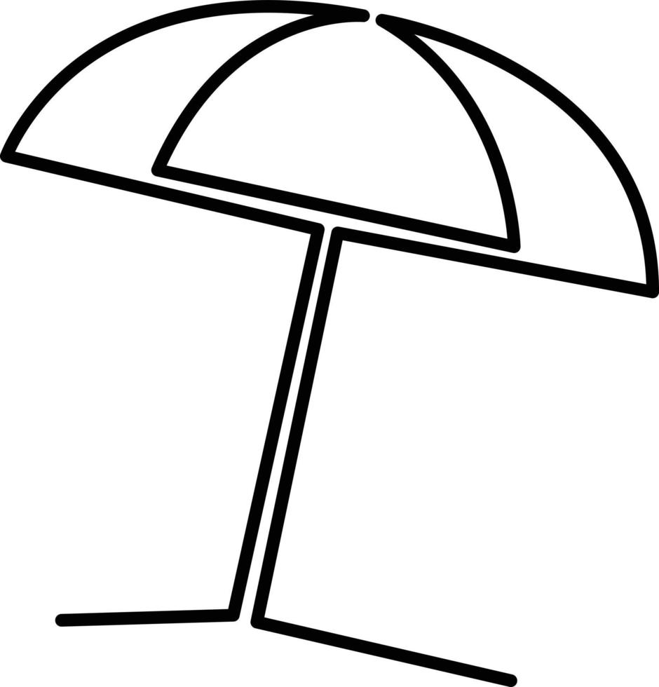 dessin en ligne continu de parasol sur fond blanc. vecteur