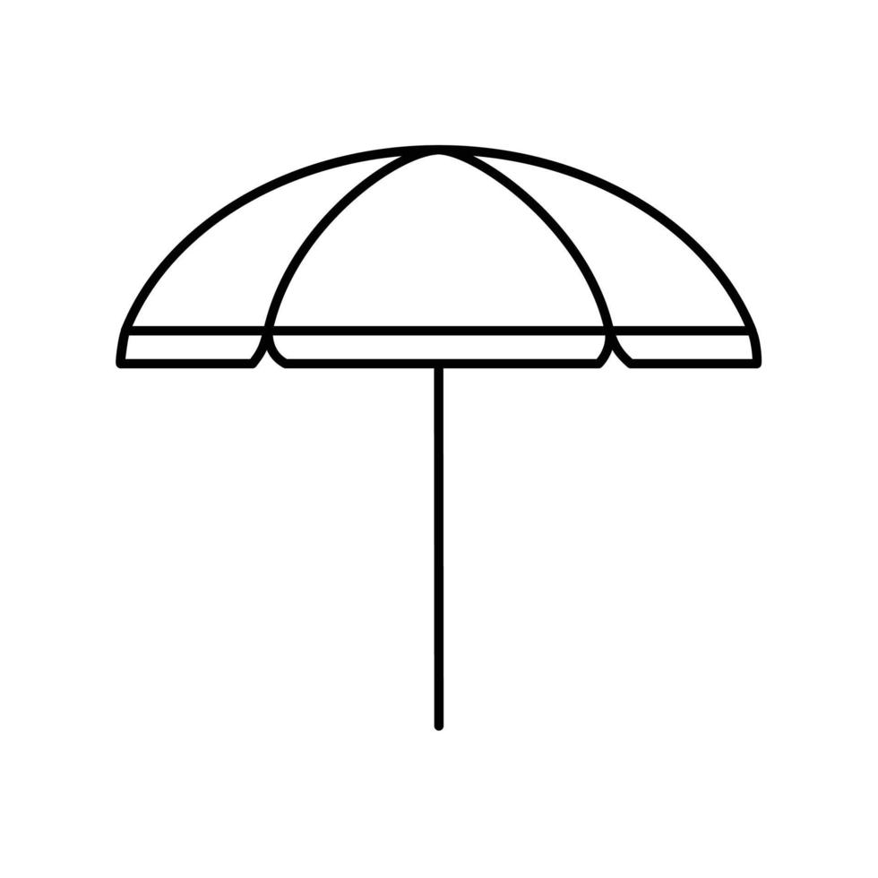 icône de fine ligne de parapluie de plage sur fond blanc. vecteur